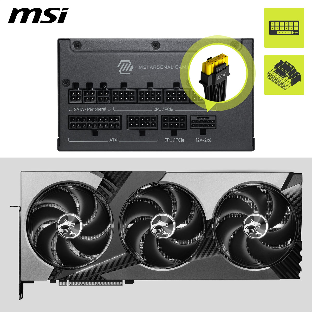 MSI - MAG A1200PLS PCIE5 - Full Modular - 80 Plus Platinum 1200W - 105°C Main Capacitor - ATX 3.1 Ready - Gaming Power Supply - Black