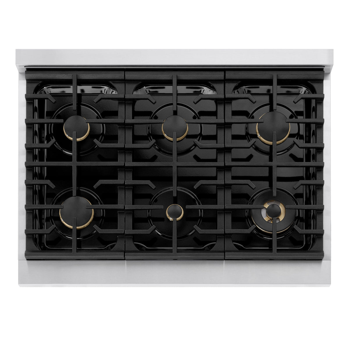 ZLINE - Autograph 36 in. 5.2 cu. ft. Marino Dual Fuel Freestanding Range with 6 Gas Burner Cooktop with White & Black Accents - White Matte