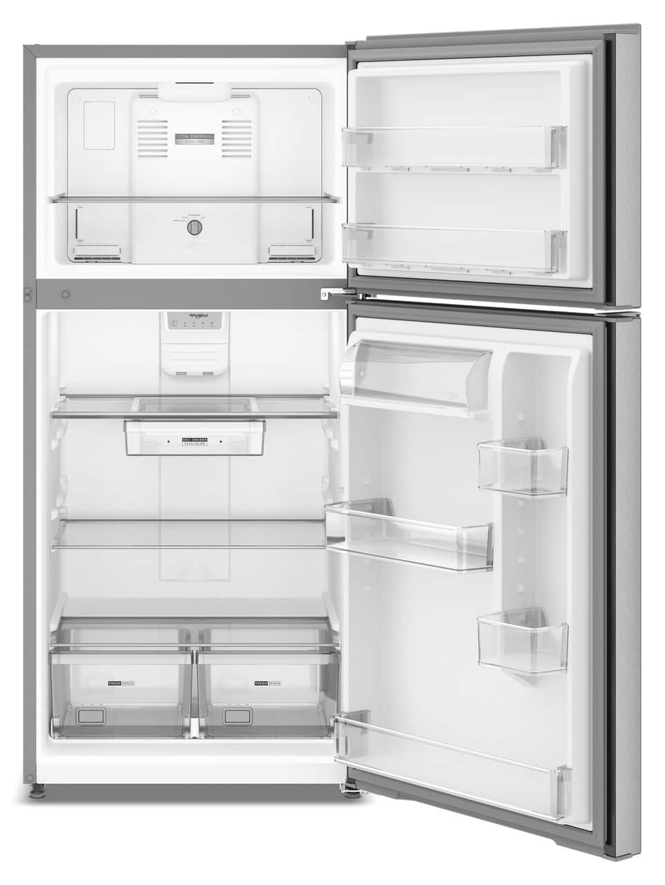 Whirlpool - 30 in. Wide 19.2 cu. ft. Top-Freezer Refrigerator with Total Coverage Cooling - Fingerprint-Resistant Stainless Finish