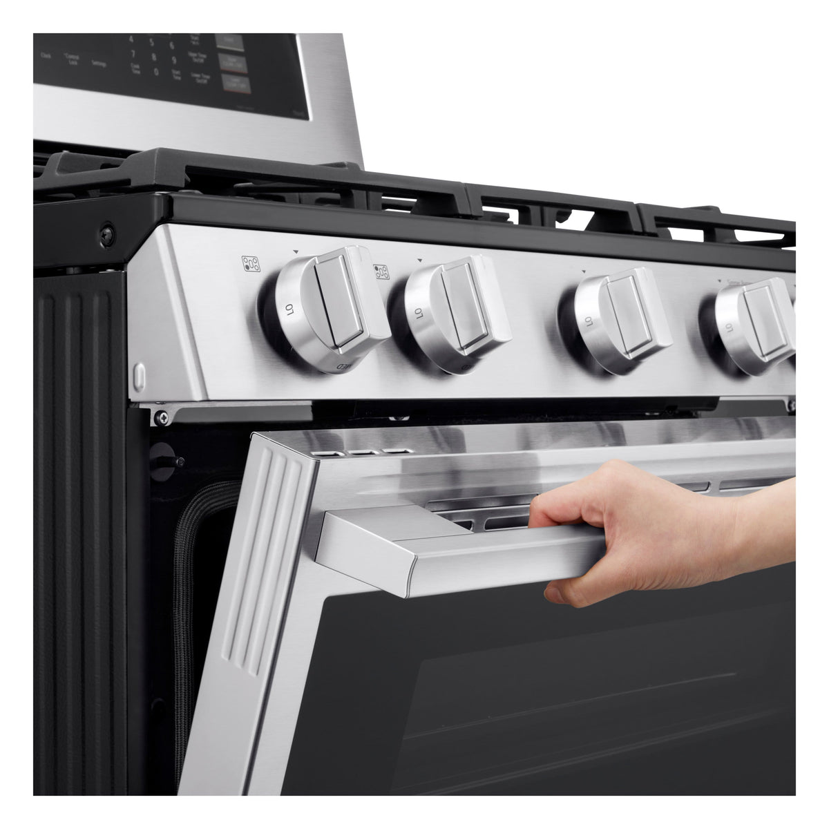 LG - 30-in Wide 6.9 Cu. Ft. Slide-In Double Oven Gas True Convection Smart Range with 5 Burners and UltraHeat 20K BTU Burner - Stainless Steel