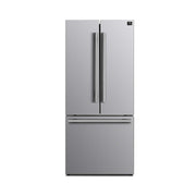 Forno Appliances - 34 in. Wide Gallipoli 17.5 Cu. Ft. Freestanding French Door Refrigerator with High-Efficiency LED lighting - Stainless Steel