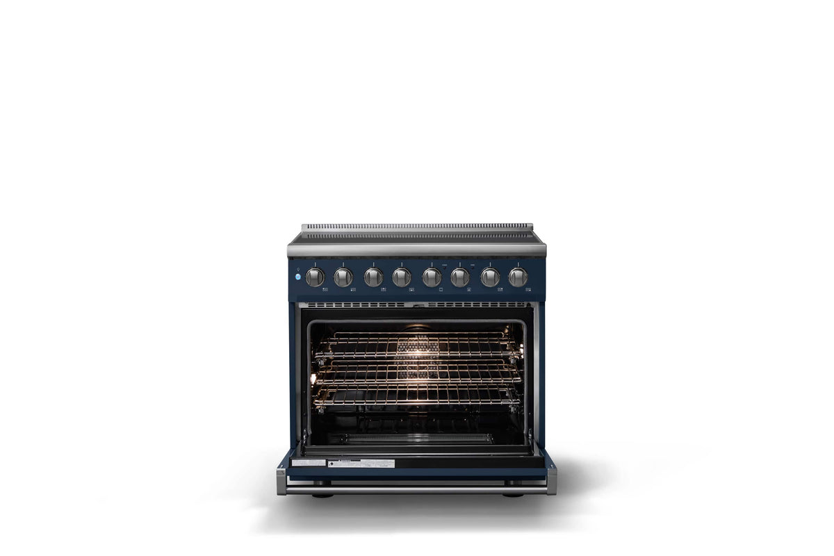 Viking - 36 in. Wide 6 Elements Pro 5 Series 5.6 Cu. Ft. Freestanding Induction Convection Range - Slate Blue