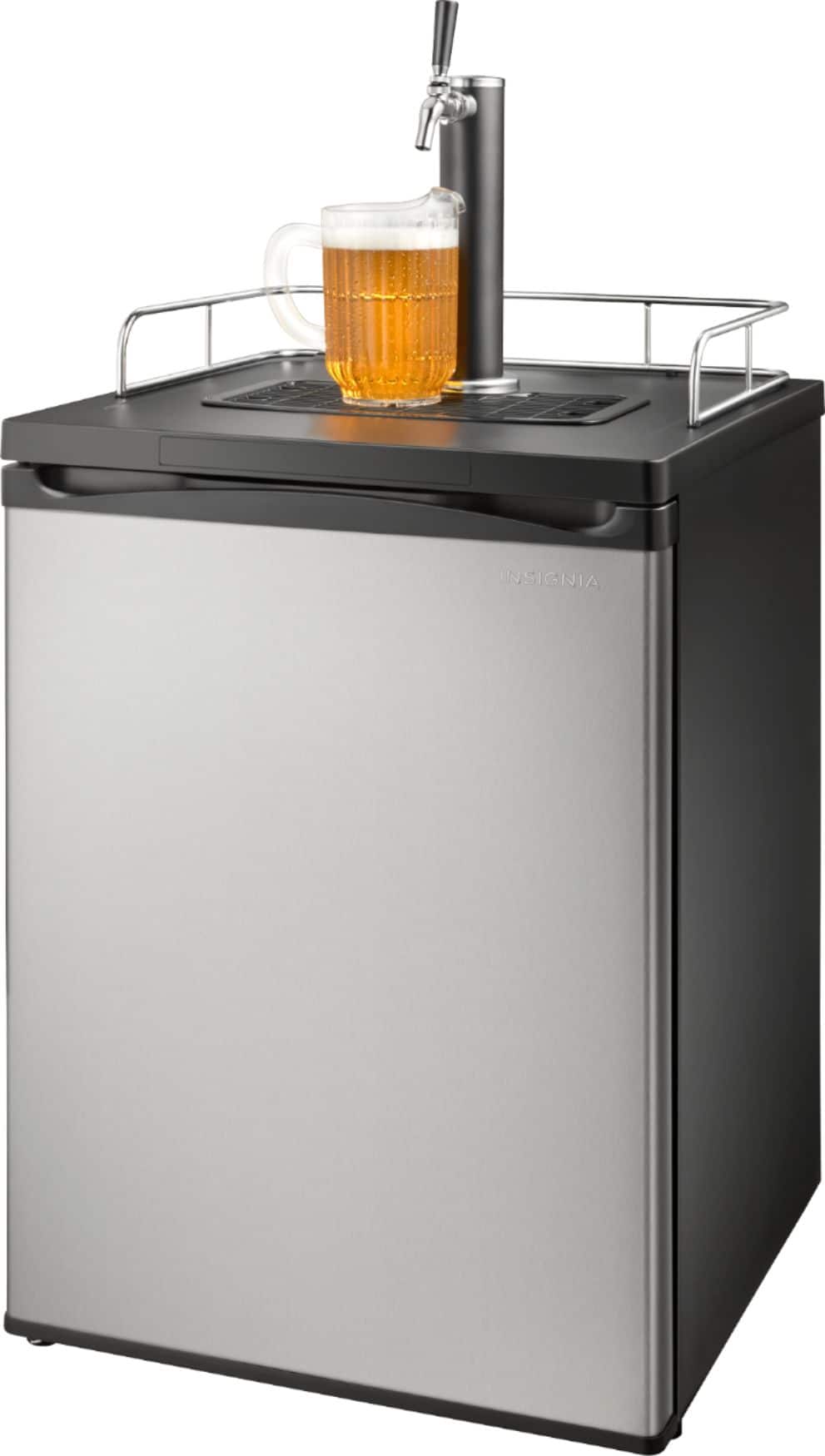 Insignia™ - 5.6 Cu. Ft. 1-Tap Beverage Cooler Kegerator - Stainless Steel