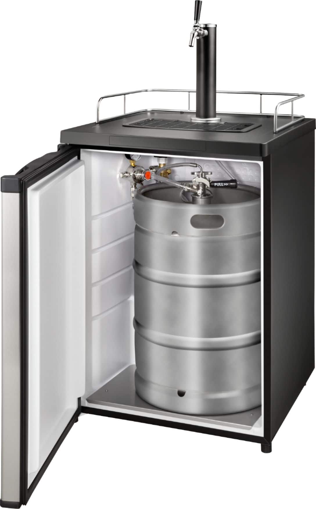 Insignia™ - 5.6 Cu. Ft. 1-Tap Beverage Cooler Kegerator - Stainless Steel