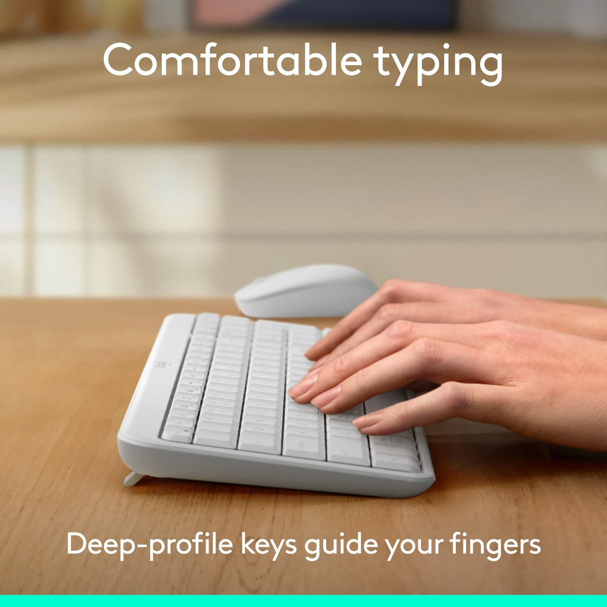 Logitech - MK250 Full-size Bluetooth Wireless Keyboard and Mouse Combo for Windows/MacOS with Fast & Easy Connectivity - Off-White