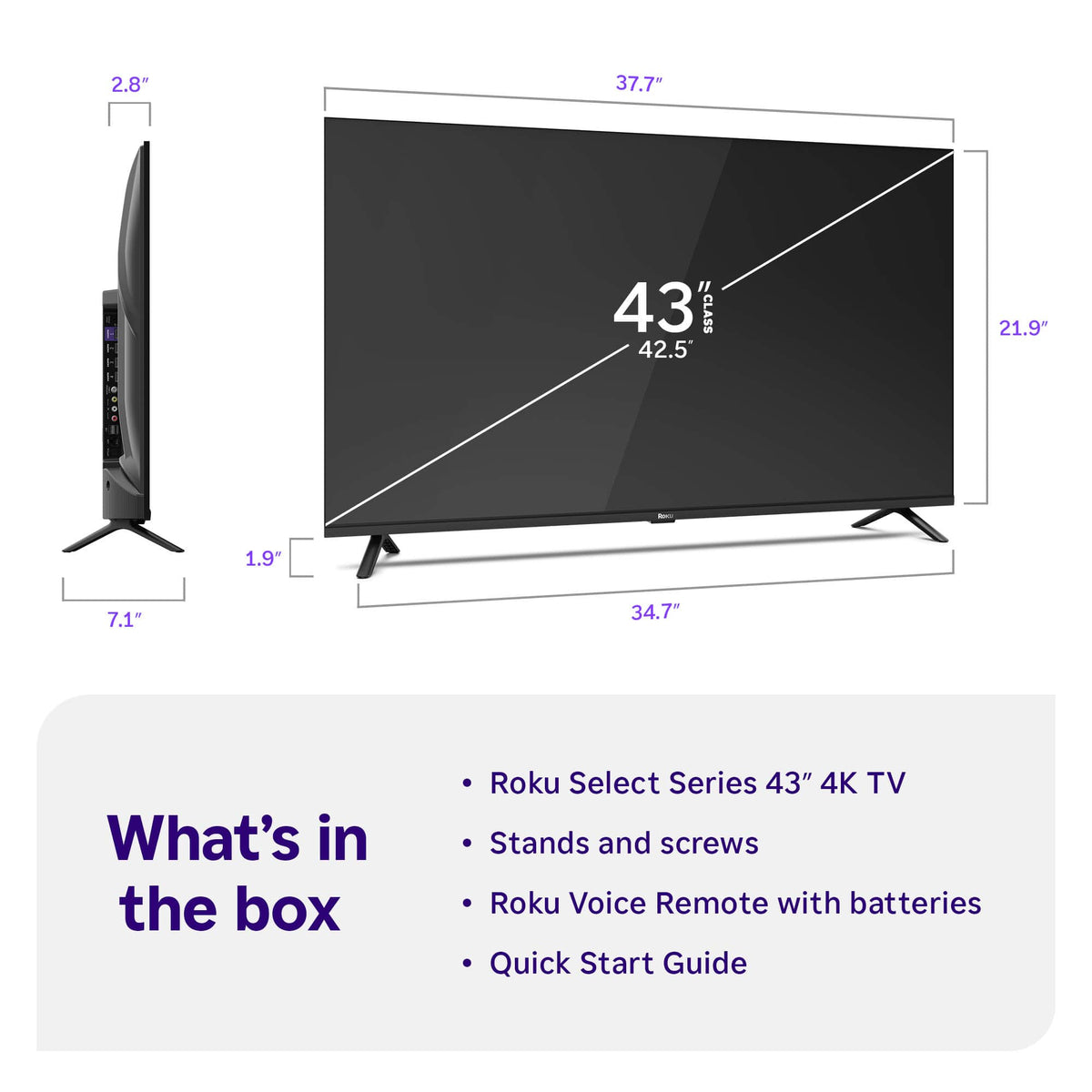 Roku - 43" Class Select Series 4K LED Smart RokuTV (2026)