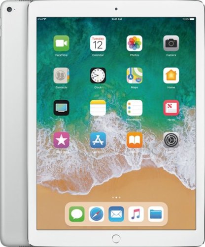 Apple - Geek Squad Certified Refurbished 12.9-Inch iPad Pro with Wi-Fi + Cellular - 128GB - Silver (Unlocked)