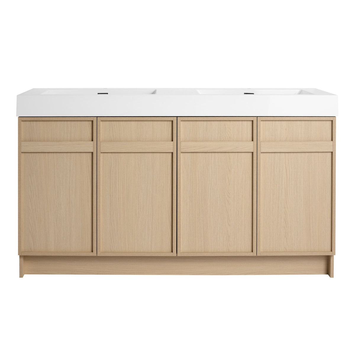 Freestanding Bathroom Vanity With Resin Sink & Soft Close Cabinet Doors