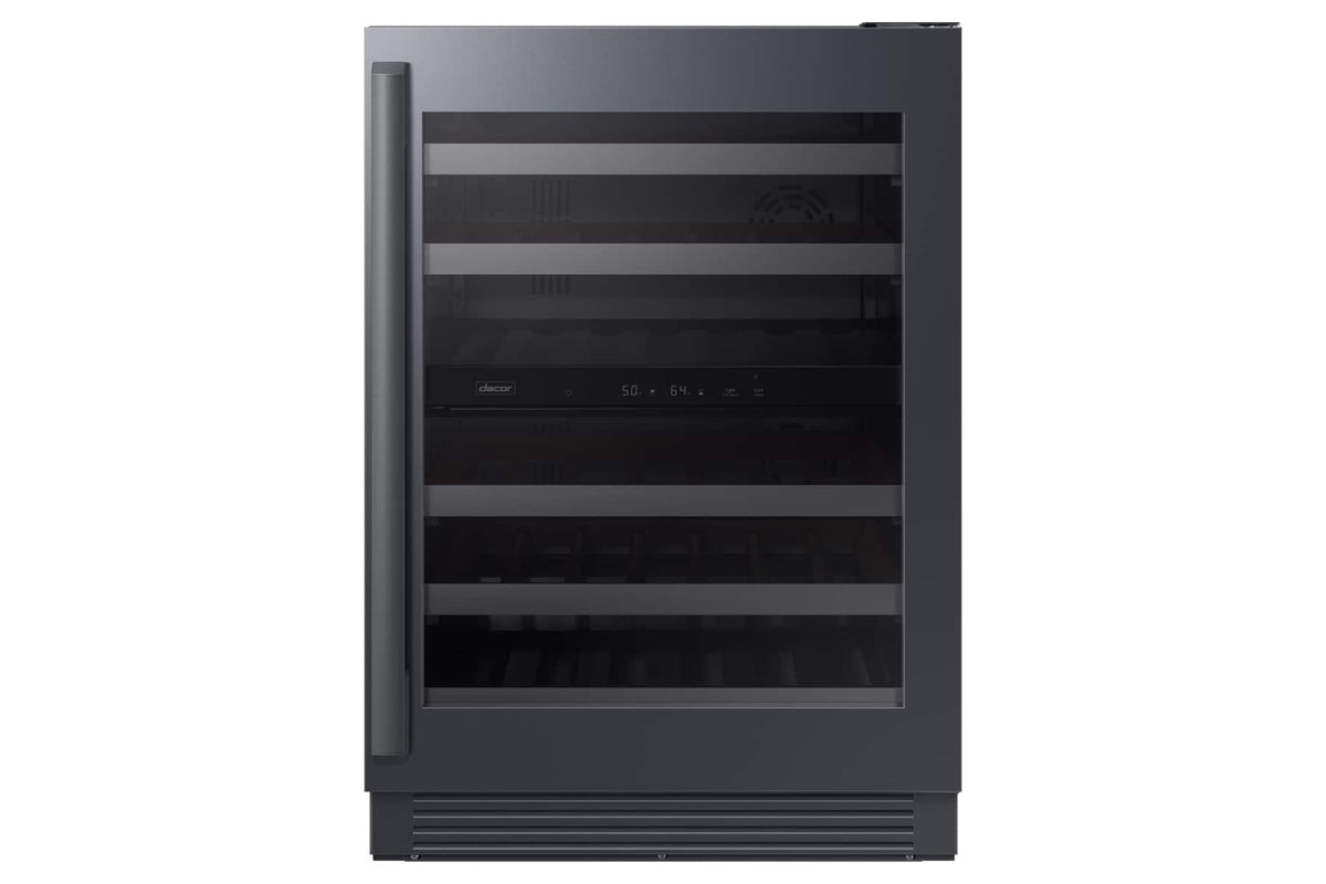 Dacor - 41-bottle 24-Inch Built-In Dual Zone Wine Cellar with Triple-Pane UV Glass and GlideRack System - Custom Panel Ready