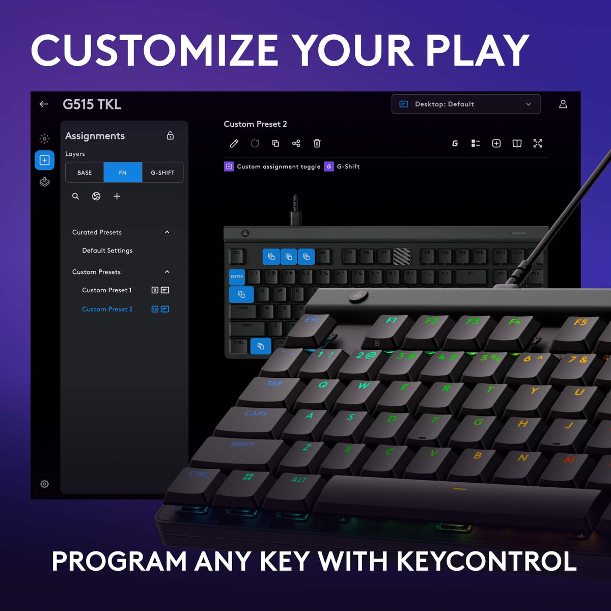 Logitech - G515 TKL Wired Mechanical Tactile (Brown) Switch Gaming Keyboard with LIGHTSYNC RGB - Black