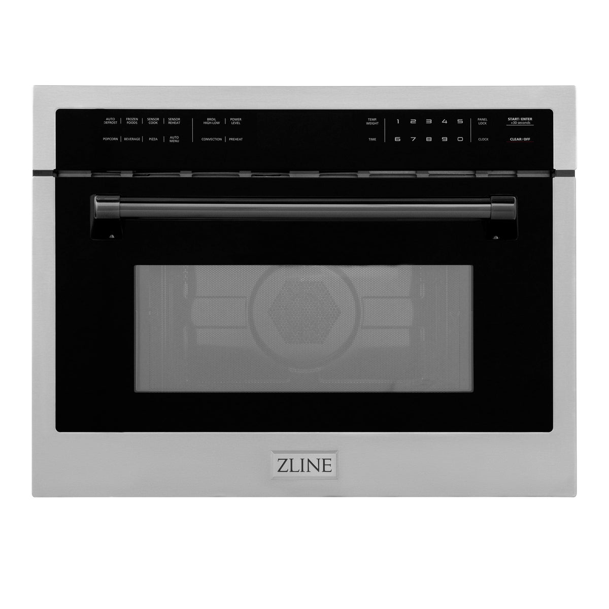 ZLINE - Autograph Edition 24" 1.6 cu ft. Built-in Convection Microwave Oven and Matte Black Accents - Stainless Steel