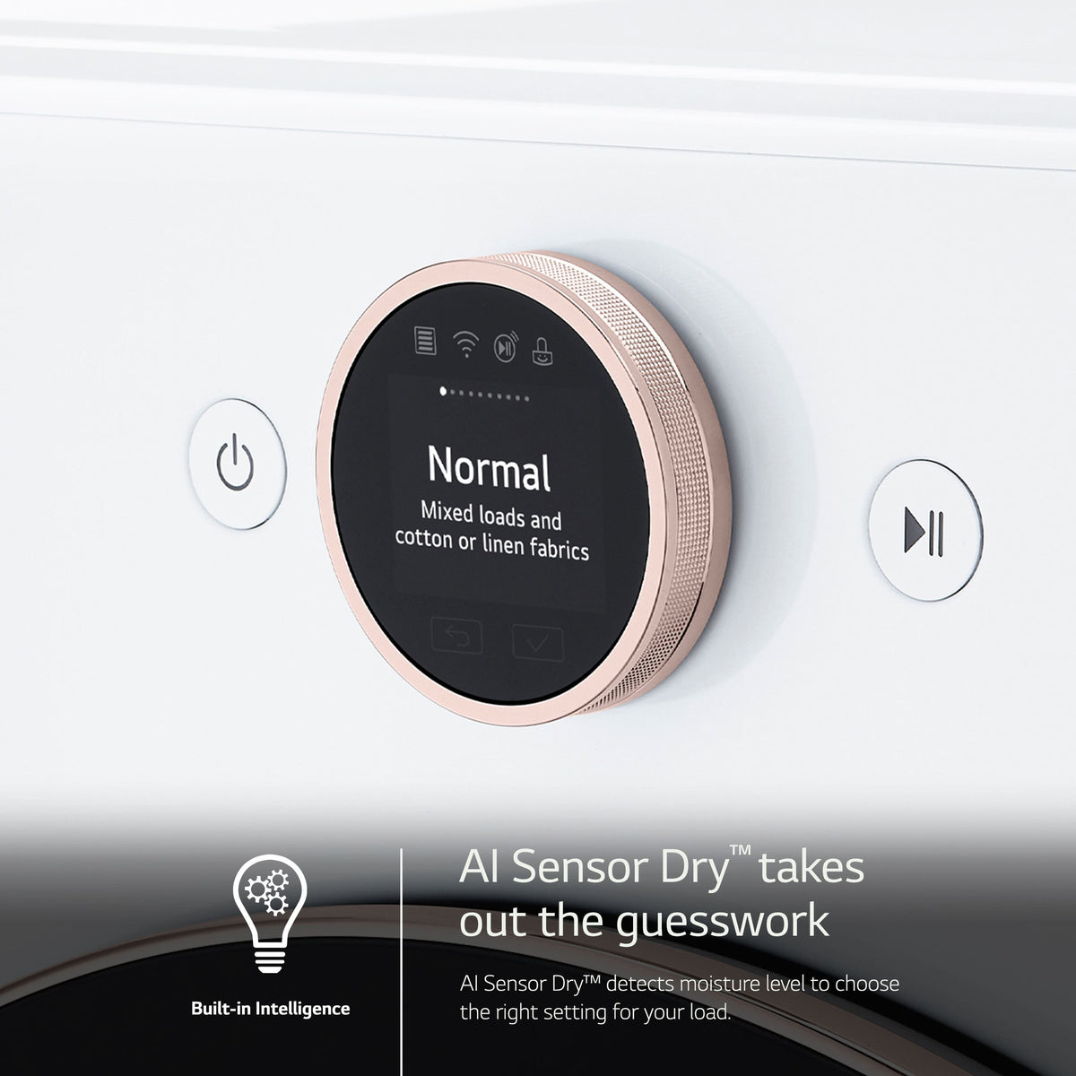 LG - 7.4 Cu. Ft. Stackable Smart Gas Dryer with Steam and Sensor Dry - White