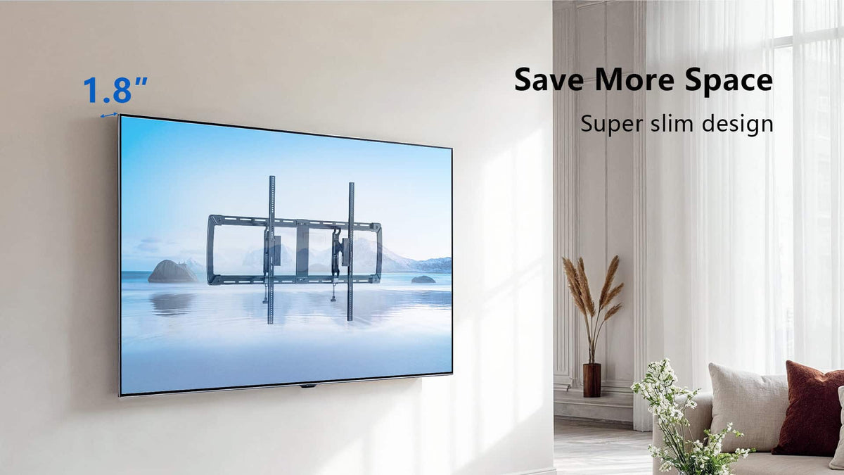 ErgoAV - 75″ -116″ Low Profile Extend, Swivel & Fixed TV Mount Model ERMLX1-01B - Black