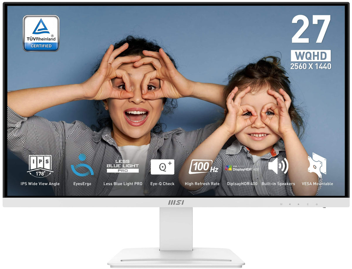 MSI - PRO MP273QW E2 27" QHD 100Hz 1ms Adaptive Sync Monitor with built-in speaker (DisplayPort, HDMI) - White