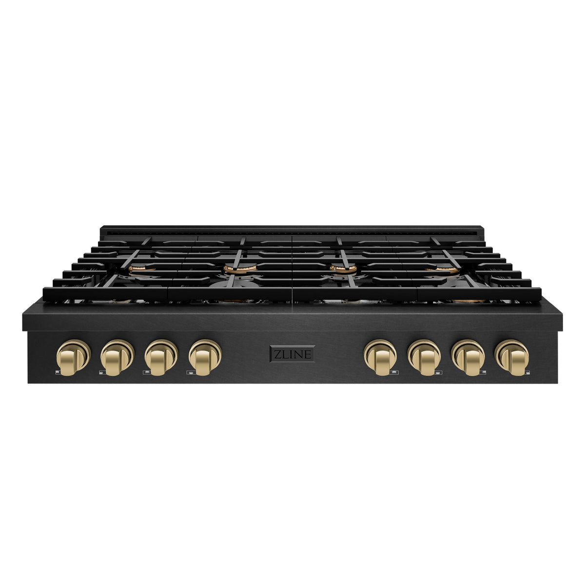 ZLINE - 48 in. Wide 8 Burner Autograph Paramount Gas Rangetop in Black Satin Stainless Steel with Bronze Accents (SRTBSZ-48-CB) - Black Satin Stainless Steel