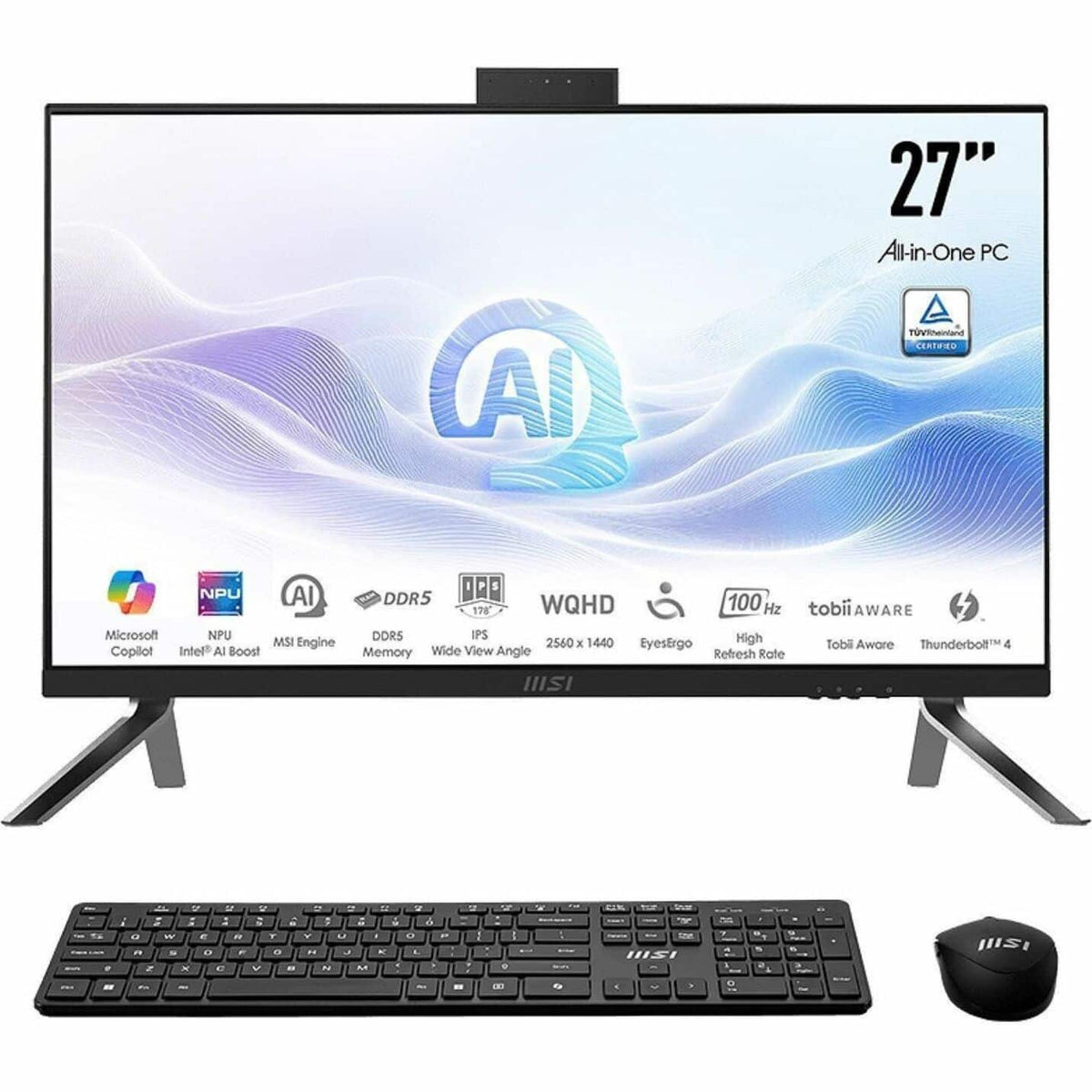 MSI - Modern AM273Q AI 27" All-In-One - Intel Core Ultra 7 - 32 GB Memory - 1 TB SSD - Black