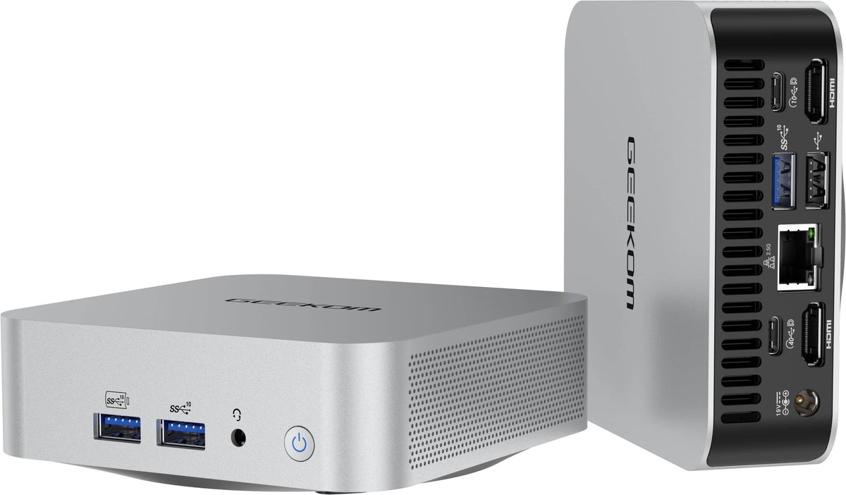 GEEKOM - A5 Pro Mini PC AMD Ryzen 5 7530U, 16GB DDR4 RAM, 512GB NVMe SSD Storage - Silver
