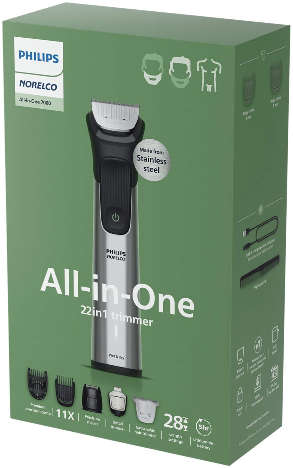 Philips Norelco - All-in-One 7000 Series 22-Piece Trimmer - MG7975/49 - Silver