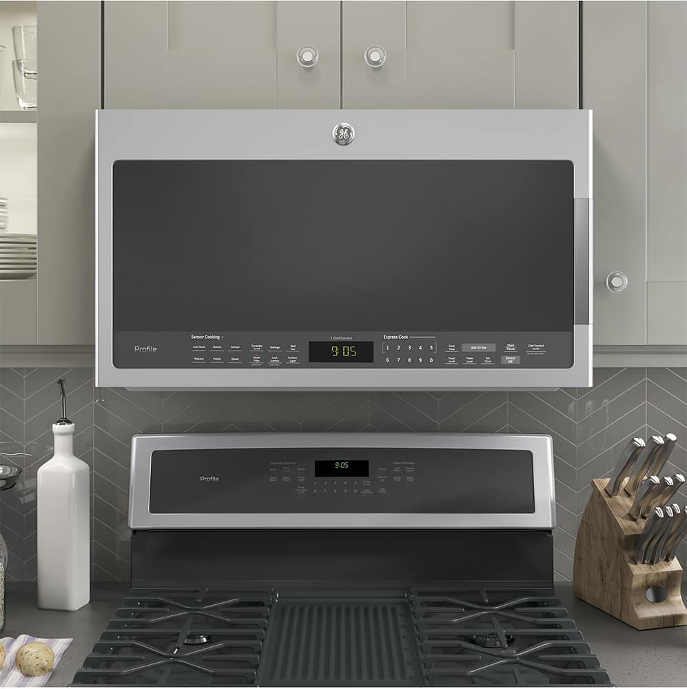 GE Profile - 2.1 Cu. Ft. Over-the-Range Microwave with Sensor Cooking and Chef Connect - Stainless Steel