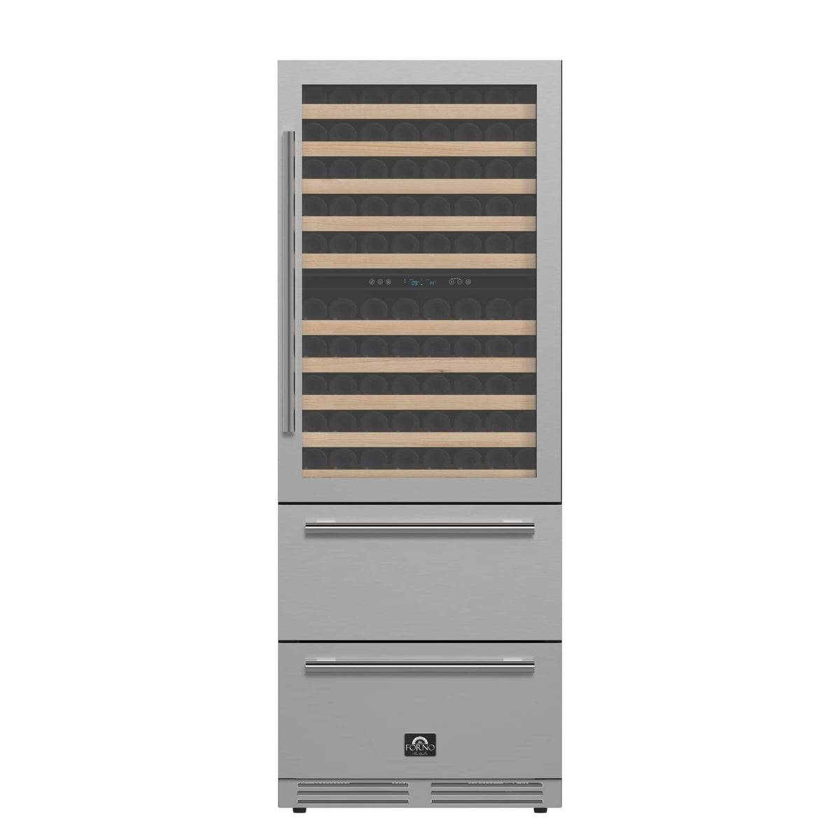 Forno Appliances - Celano 150-Bottle Convertible Dual Zone Wine Cellar and Beverage Cooler - Stainless Steel