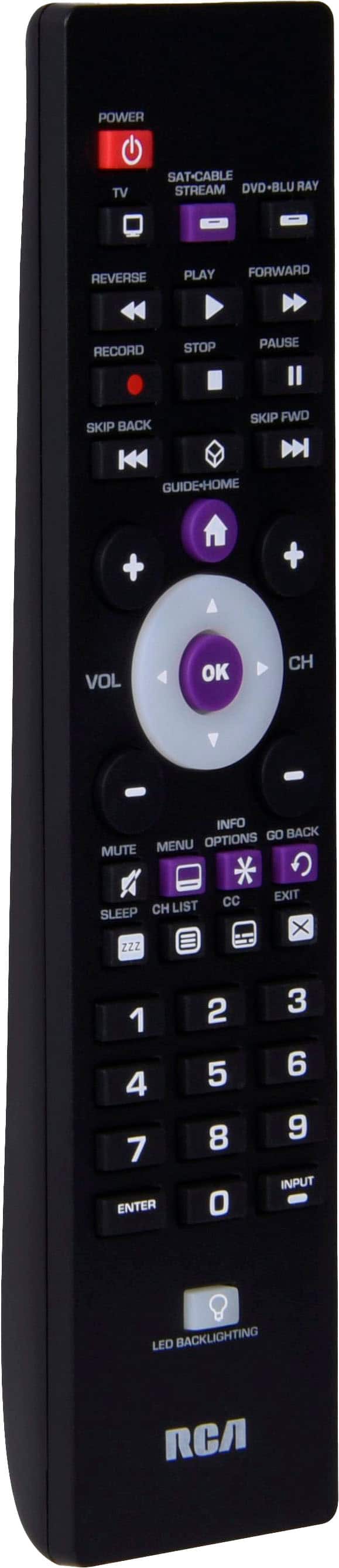 RCA - 3-Device Backlit Universal Remote - Black