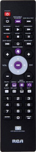 RCA - 3-Device Backlit Universal Remote - Black