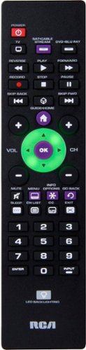 RCA - 3-Device Backlit Universal Remote - Black