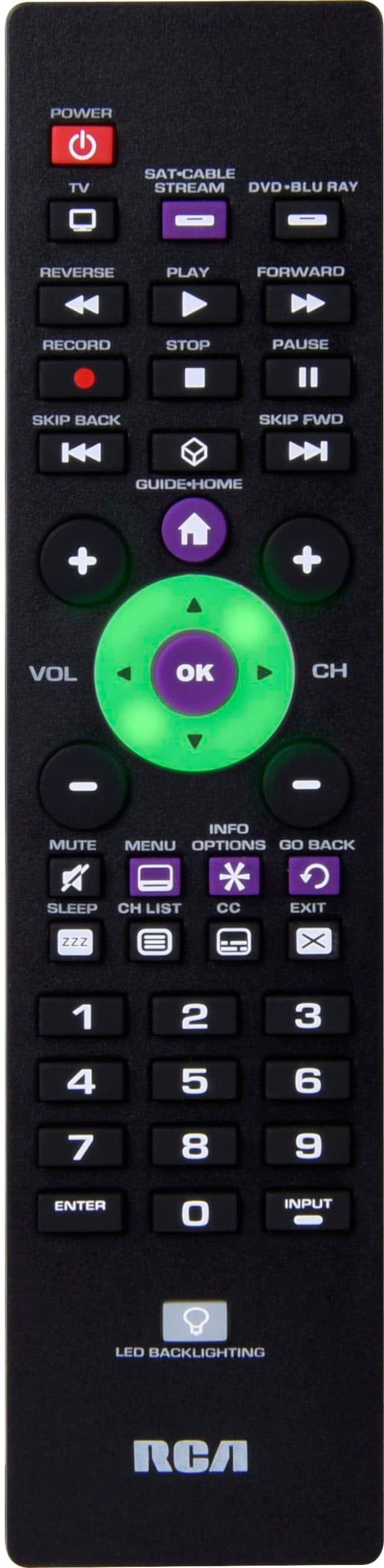 RCA - 3-Device Backlit Universal Remote - Black
