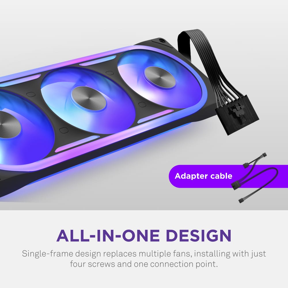 NZXT - F360U Ultra RGB Fan- 360mm Single-Frame - Black