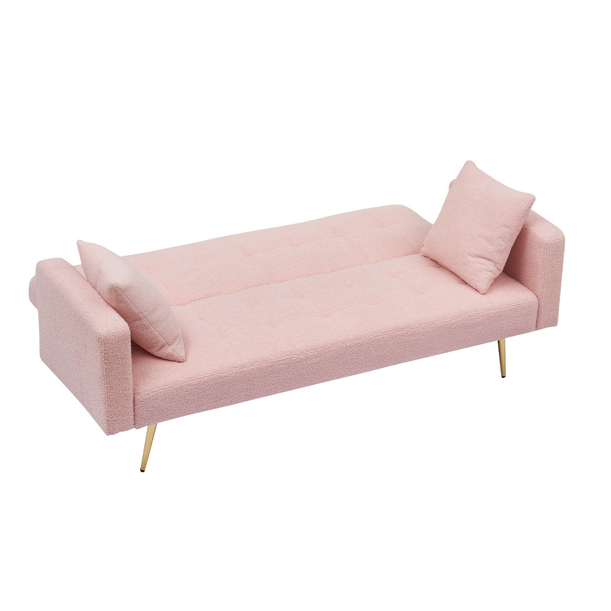Teddy Fleece Sofa Bed With Luxurious Throw Pillows