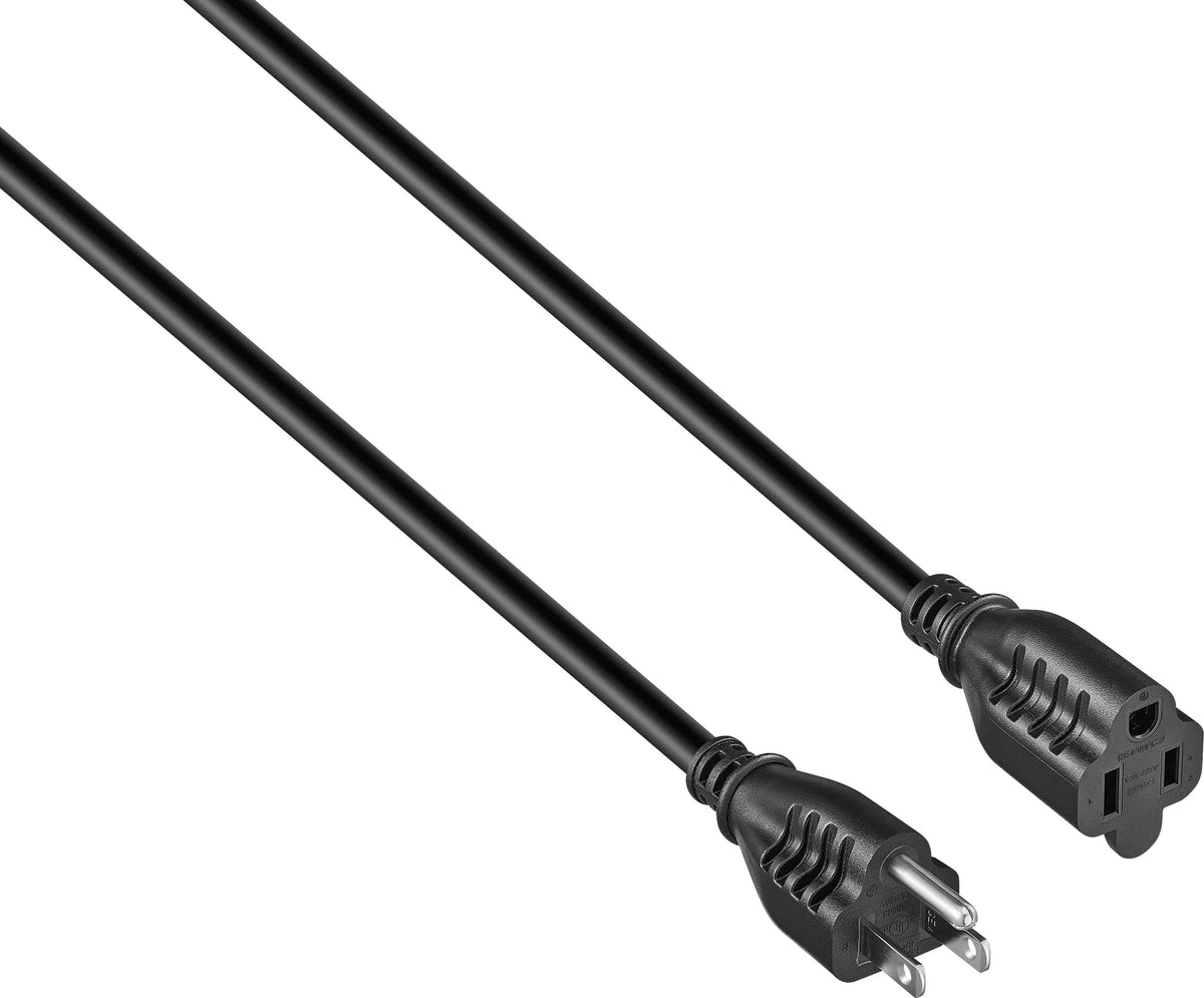 Best Buy essentials™ - 6’ 16ga Indoor/Outdoor Extension Power Cord - Black