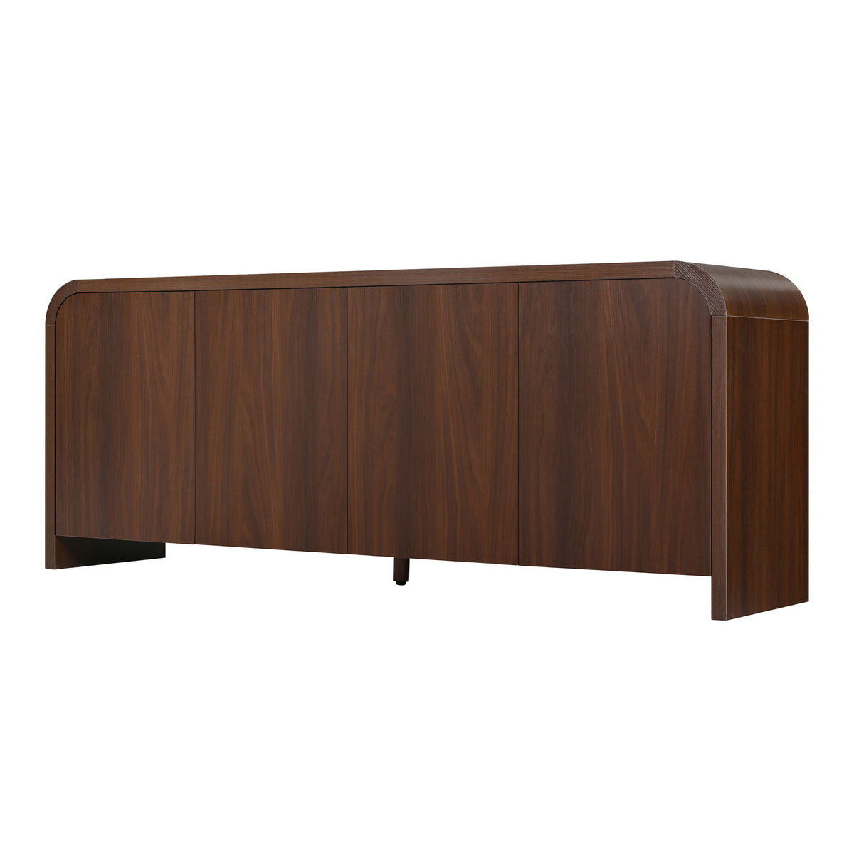 Mueble para TV de borde curvo con gabinetes grandes