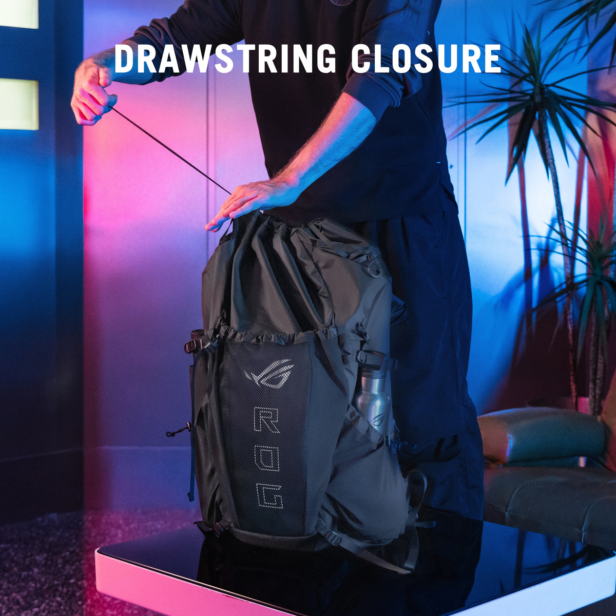 ASUS - ROG Archer ErgoAir 40L Lightweight Modular Gaming Backpack with 18" Laptop Compartment and Waterproof Rain Cover - Black