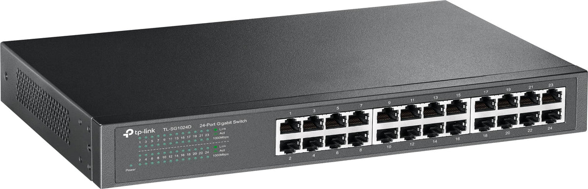 TP-Link - 24-Port 10/100/1000 Mbps Gigabit Ethernet Switch - Gray