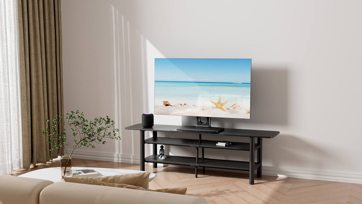 ErgoAV - Tabletop TV Stand + Swivel 46"-86" - Black