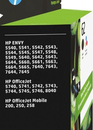 HP - 62 2-Pack Standard Capacity Ink Cartridges - Black/Tri-color