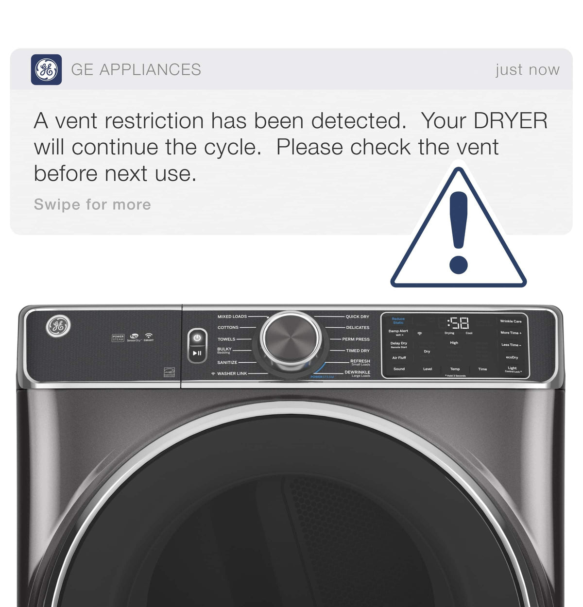GE - 7.8 Cu. Ft. Stackable Smart 10-Cycle Electric Dryer - White