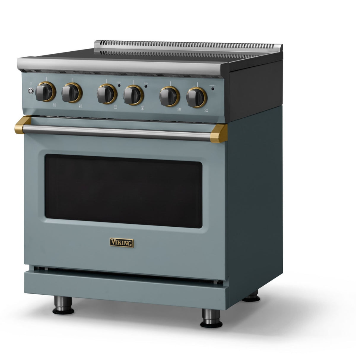 Viking - 30"W. Pro5S 4.7 Cu. Ft. Freestanding 4 Element Electric Convection Range - /Brushed Brass - November Sky