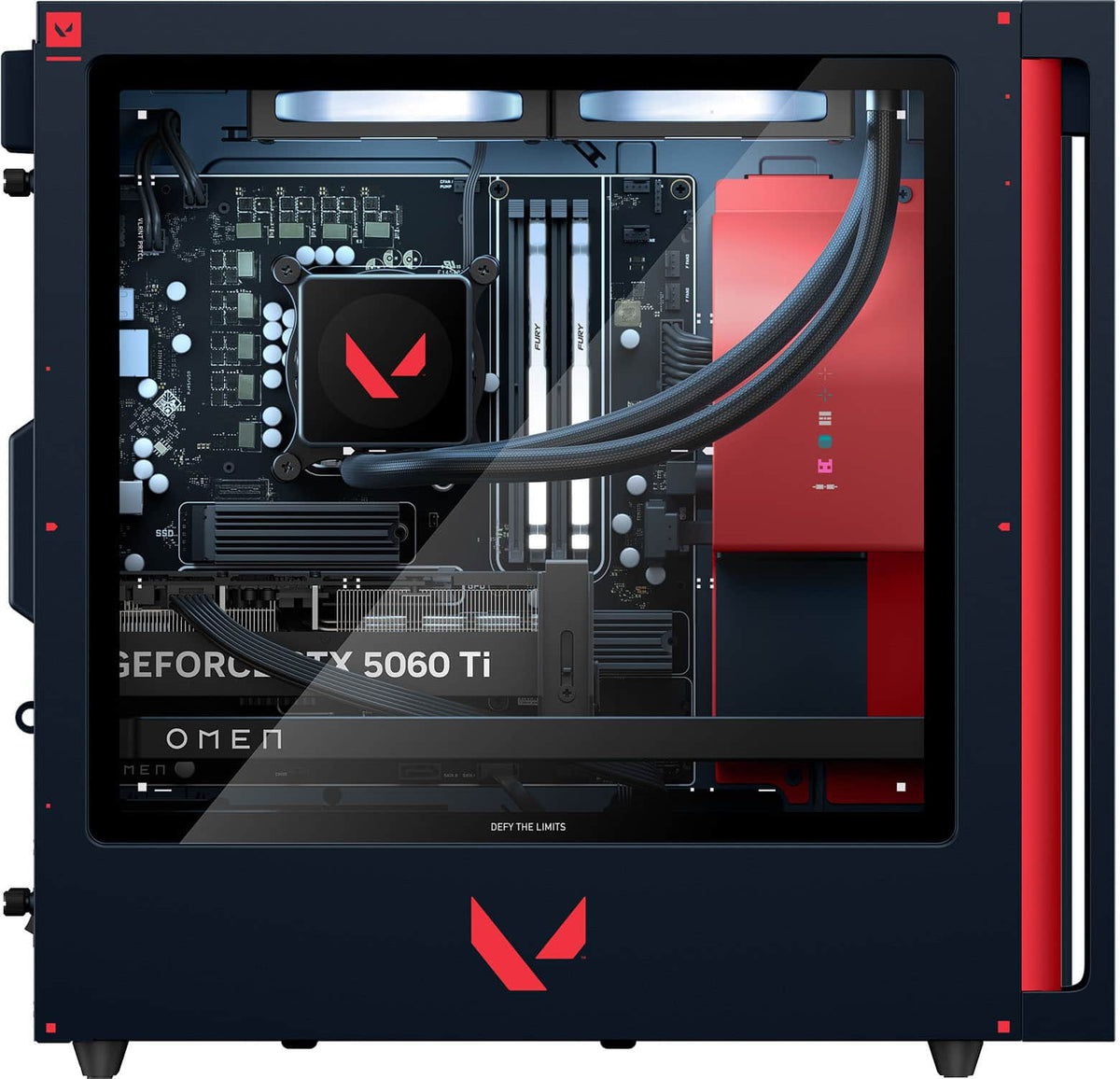 HP OMEN - 35L VALORANT Ltd. Ed. Gaming Desktop - Intel Core i7-14700F 2024 - 16GB Memory - NVIDIA GeForce RTX 5060 Ti - 1TB SSD - Navy