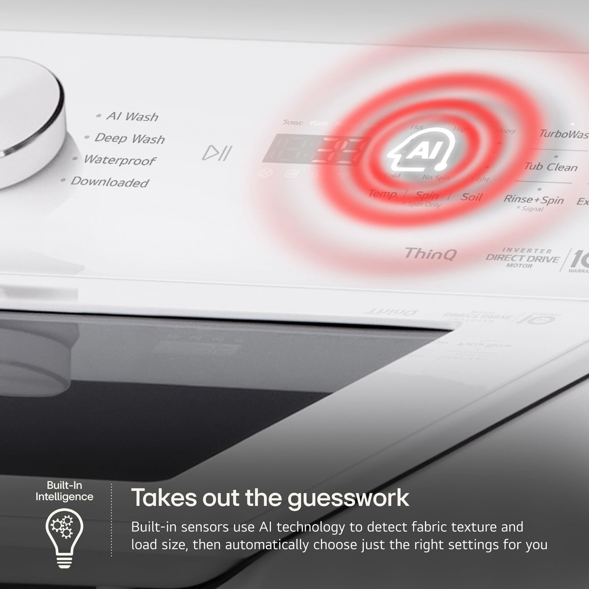 LG - 5.0 Cu. Ft. High-Efficiency Smart Top Load Washer with Easy Unload - Alpine White
