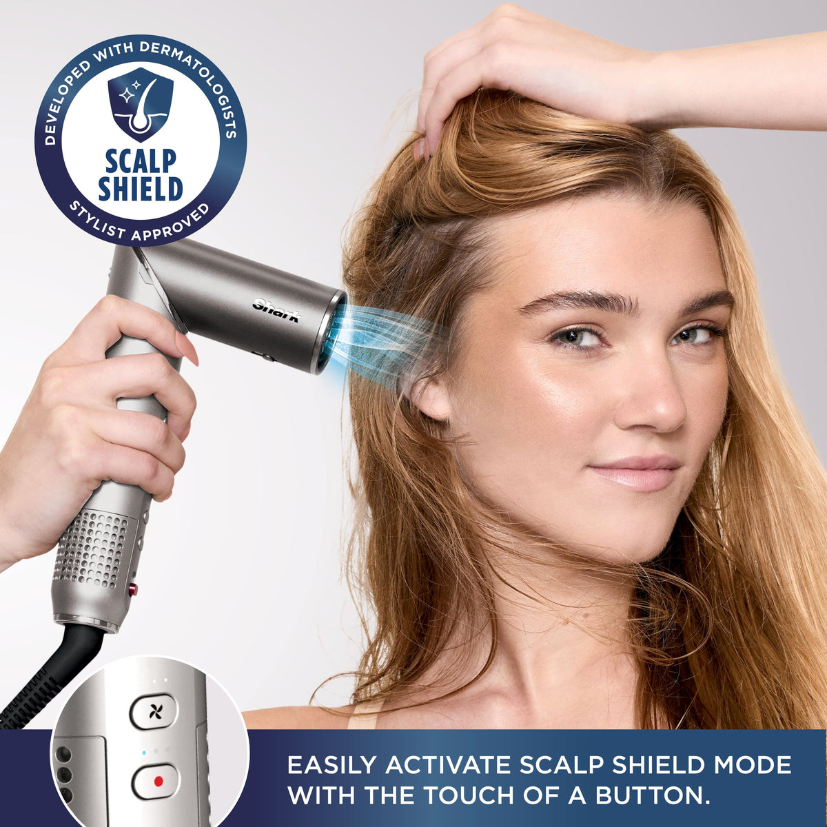 Shark - FlexFusion Air + Ceramic Styling & Drying System with Scalp Shield Mode - Metallic Mist