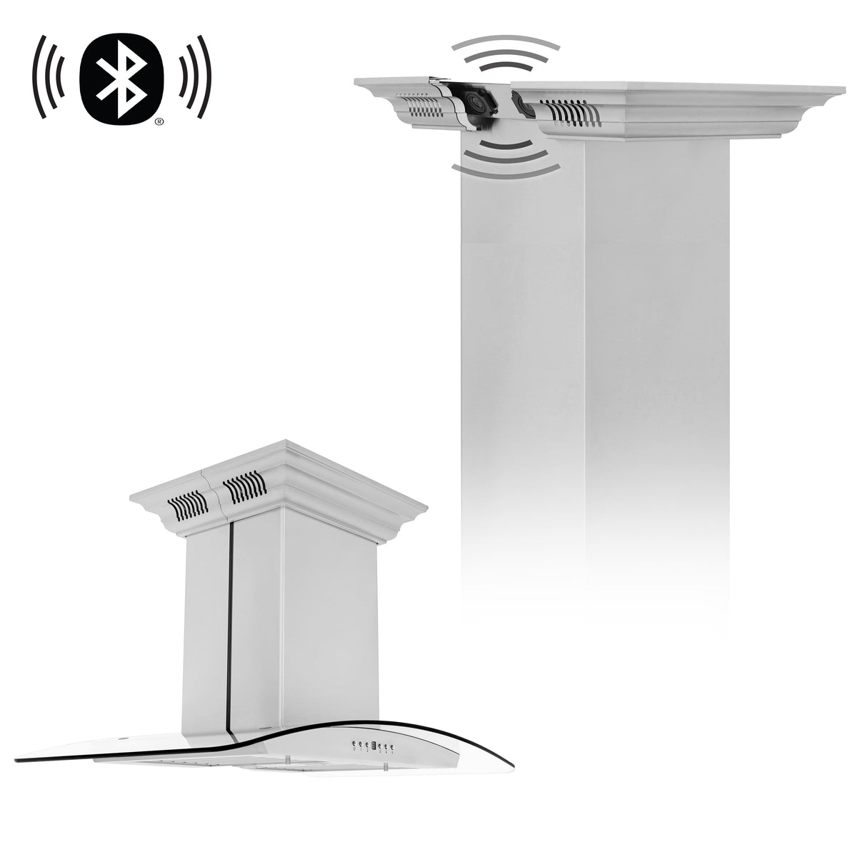 ZLINE - 36 inches - Externally Vented - Island Range Hood - Stainless Steel