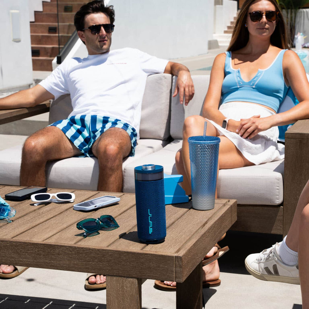 JLab - Go Party Speaker Bluetooth Speaker with RGB Lighting - Navy