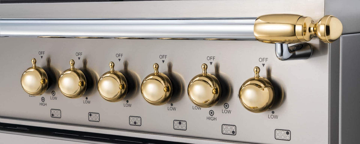 Bertazzoni - 48" Heritage Series Induction Range - /Gold - Stainless Steel