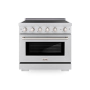 ZLINE - 36 in. Wide 5 Elements 5.2 cu. ft. Paramount Freestanding Induction Range with Electric Oven - Satin Stainless Steel
