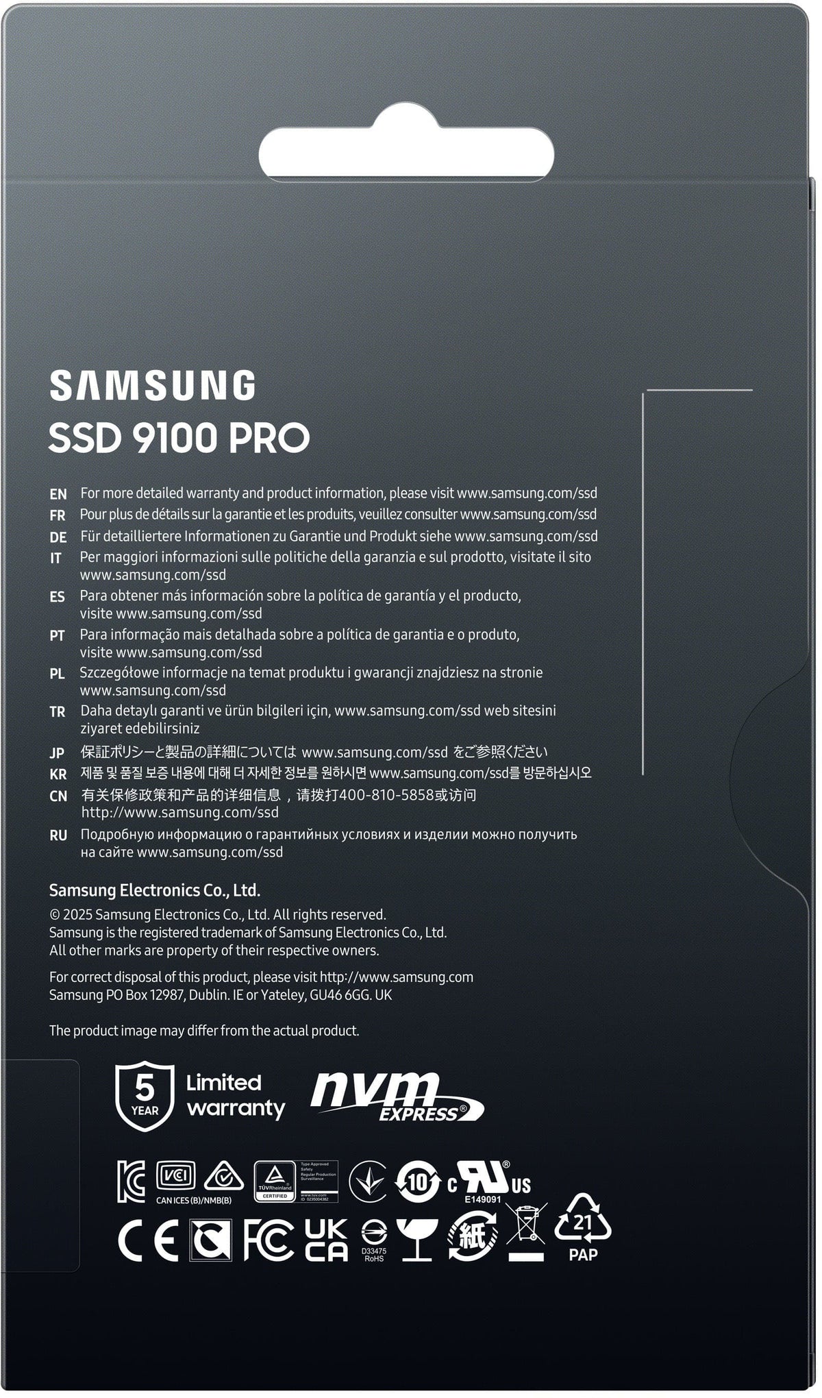 Samsung - – 9100 PRO 4TB Internal SSD PCIe Gen 5x4 NVMe, Speeds Up to 14800 MB/s