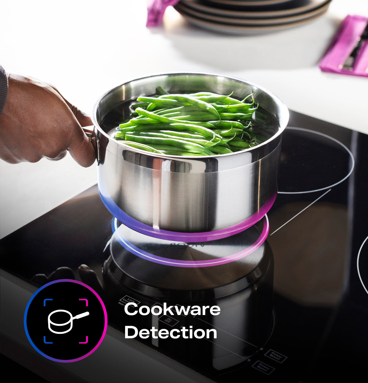 GE Profile - 36" Built-In Electric Induction Cooktop with 5 Elements, Slide Touch Controls, and Power Boost - Black