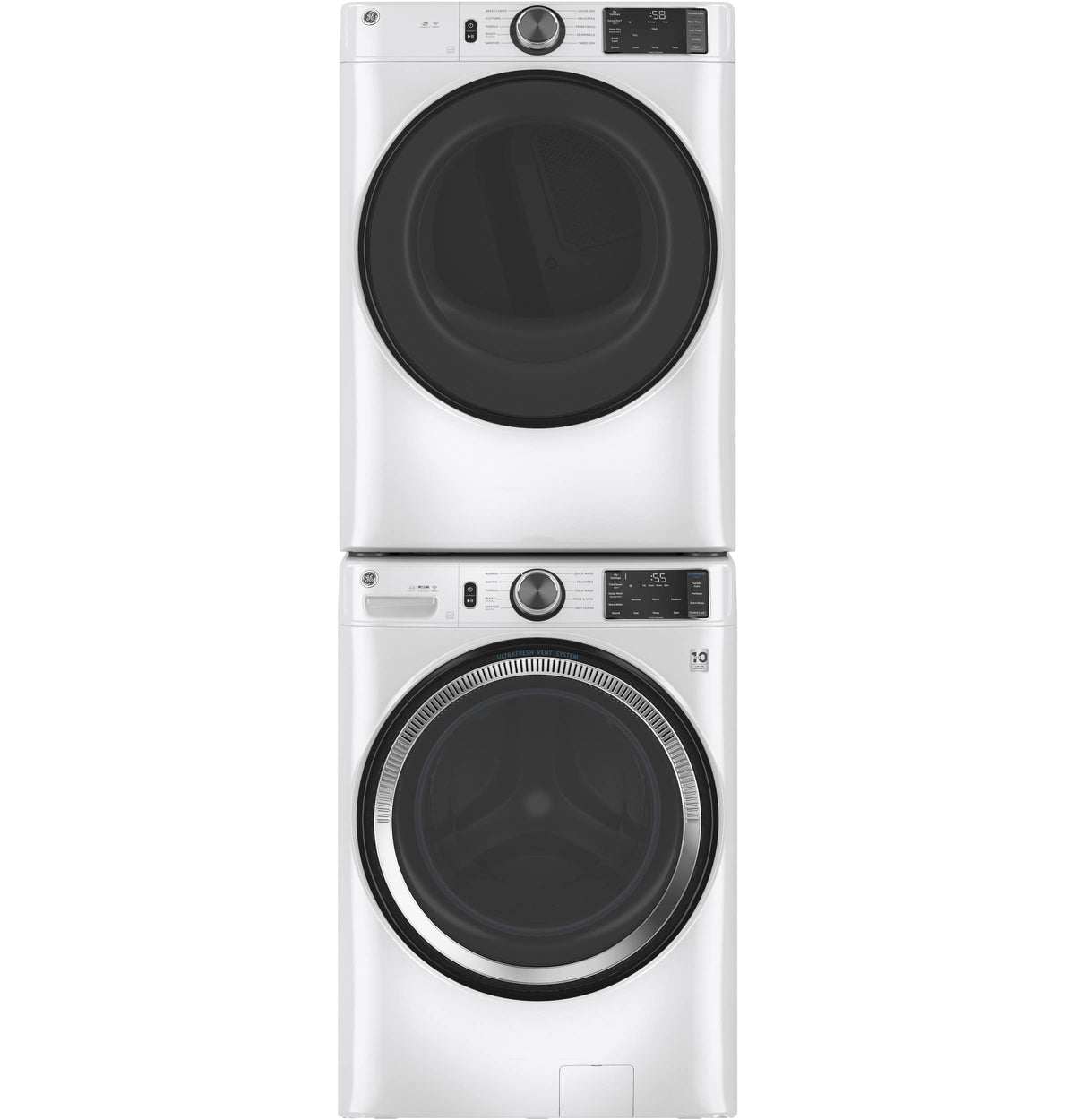 GE - 7.8 Cu. Ft. Stackable Smart 10-Cycle Electric Dryer - White