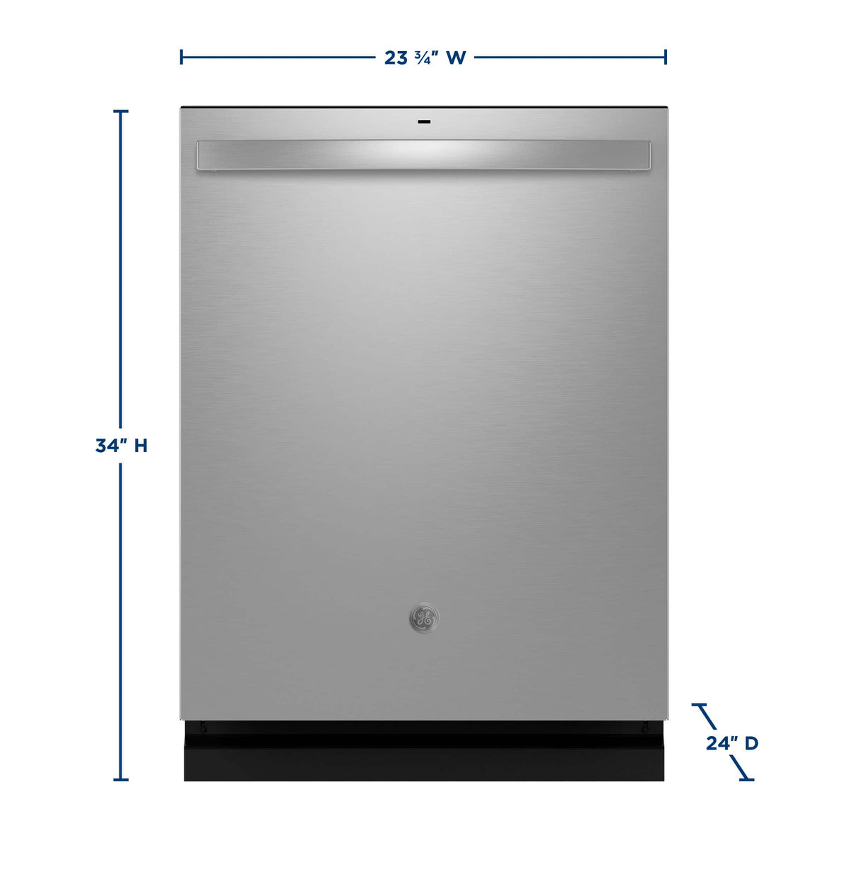 GE - ENERGY STAR 24" Top Control Built-In Stainless Steel Tub Dishwasher with Sanitize Cycle and Dry Boost, 48 dBA - Stainless Steel