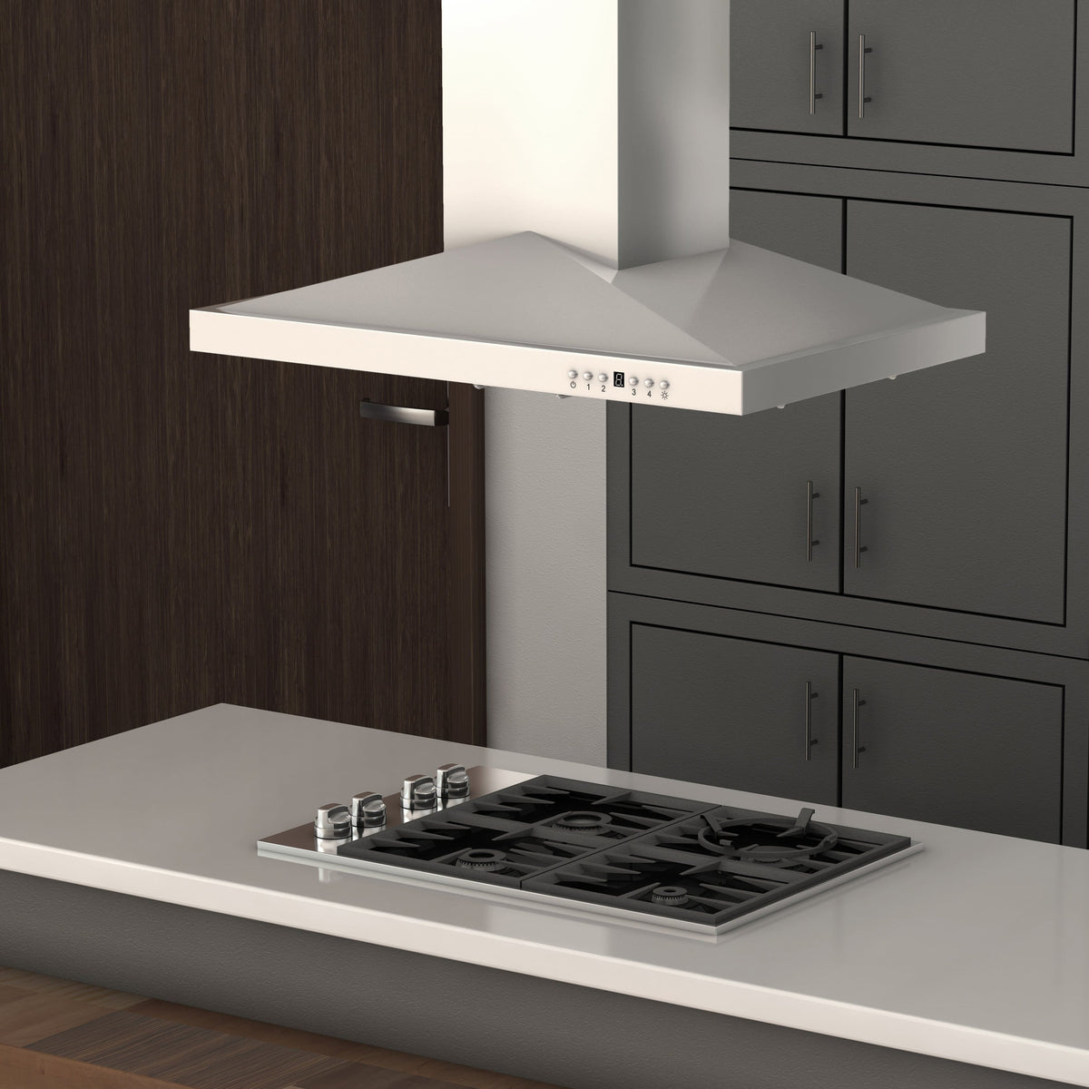 ZLINE - 36 inches - Externally Vented - Island Range Hood - Silver